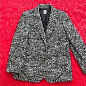 J. Jill Women’s Tweed Blazer Size S Black & Gray Classic Jacket